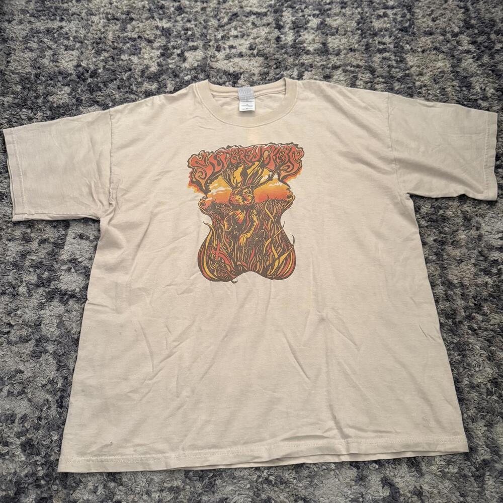 Gildan Ultra Cotton Deer Graphic Tee XL Beige Nature Wildlife Shirt